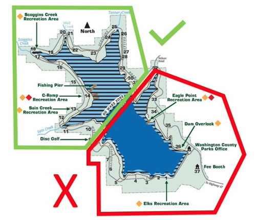 Detailed Map of Hagg Lake: Trails, Recreation Areas & Facilities